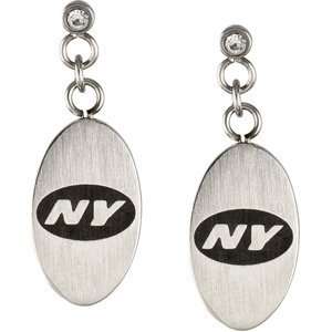 Stainless Steel New York Jets Logo Dangle earrings:  Sports 