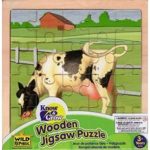  Wooden Jigsaw Puzzle: Cow: Toys & Games