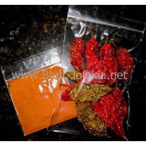 Bhut Jolokia (Ghost Chile) oven dried pods and powder 1 oz  