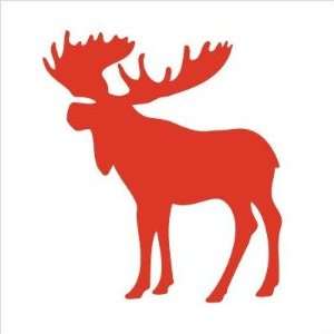   Moose Stretched Wall Art Size: 18 x 18, Color: Red: Home & Kitchen