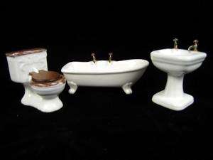  Rinco Classic Furniture Collection White China Bathroom Set Doll House