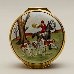 Tiffany & Co The Hunt Battersea Halcyon Days Miniature Enamel Trinket 