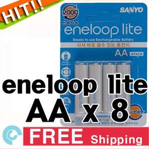 SANYO eneloop LITE AA x 8 NiMH Rechargeable Battery Batteries 4 Camera 