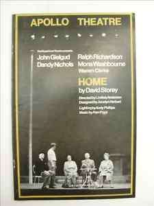 Apollo Theatre Home David Storey 1970 Vintage Programme  