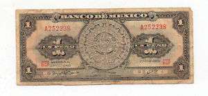 Banco De Mexico Un Peso 1969 BFG Series  