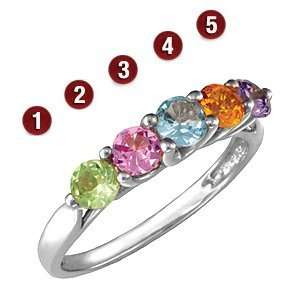  Garland Round Stone Mothers Ring Sterling Silver: Jewelry