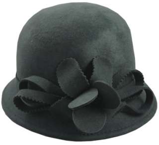 100% New Vintage women wool felt hat w/band and Flower  