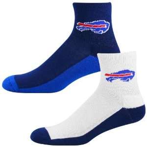  Buffalo Bills Tri Color Two Pack Quarter Socks: Sports 