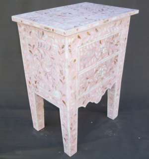 Indian Mother of Pearl Inlay Furniture Bedside Table  