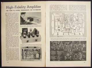 10 watt Tube Amp Amplifier 1942 HowTo PLANS PA Phono  