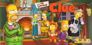 2000 The Simpsons Clue Classic Detective Game w/Pewter Tokens 