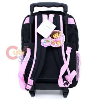Dora & Boots School Rolling Backpack Roller Bag:L Black  
