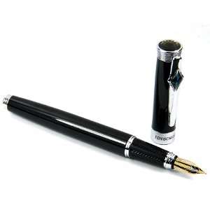   Clip, Black Fountain Pen with Push in Style Ink Converter Office