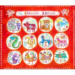    Oopsy daisy Chinese Zodiac Mural Wall Art 42x32: Home & Kitchen