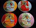 Tahitian Moon HULA GIRL Dessert or Wall Plates NIB