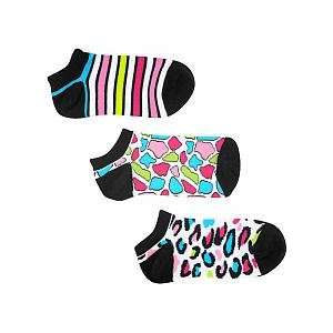   Fuzzy Anklet Socks   Black/White Zany Stripe: Toys & Games