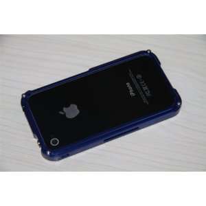 Indigo Blue Aluminium Blade Metal Bumper Case for iPhone 4/4S + Screen 