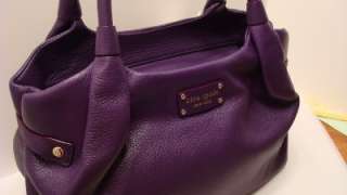 KATE SPADE Berkshire Rd Purple Eggplant Cowhide Leather Stevie Handbag 