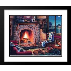   and Double Matted Art 25x24 Cozy Cabin Small 25x21