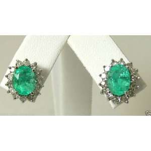  3.10tcw Blinding Colombian Emerald & Diamond Post 