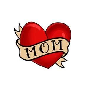  I Love Mom Heart Temporary Tattoo Set of 4: Everything 