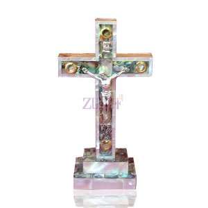  20cm Mother Of Pearl Catholic Cross On Stand Everything 