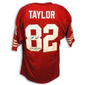  John Taylor 49ers Red Throwback Jersey with SB XXIII GW Catch 