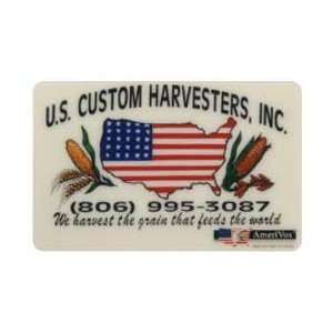 Collectible Phone Card U.S. Custom Harvesters, Inc. USA Flag On Map 