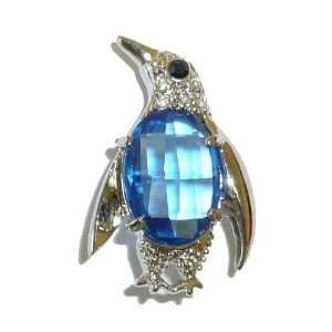  Silverplated Blue Belly Penguin Pin Jewelry