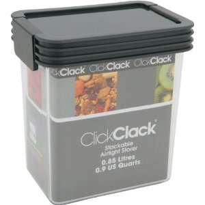  Clickclack Airtight Storer .9 Quart Container, Charcoal 