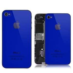  Shiny Blue Real Glass Iphone 4 4G Back Housing Back Cover Battery 