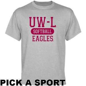 Wisconsin La Crosse Eagles Ash Custom Sport T shirt   (X Large 