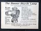   ATWOOD Banner Bicycle Lamp magazine Ad cycle bike riding light w1628