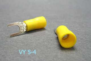 VY5 4 Yellow 12 10 AWG # 8 SPADE FORK TERMINALS x 100  