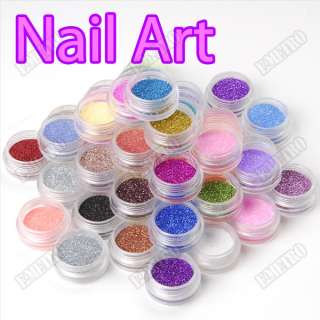 50 Diff Colors Bling Glitter Powder Dust Set for Acrylic UV Gel Nail 