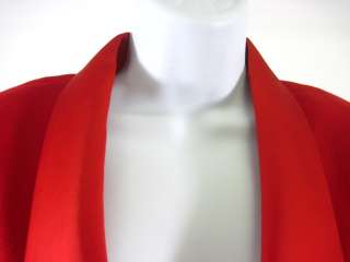 DAVID BIJAN Red Wool Crepe Blazer Jacket Sz 10  