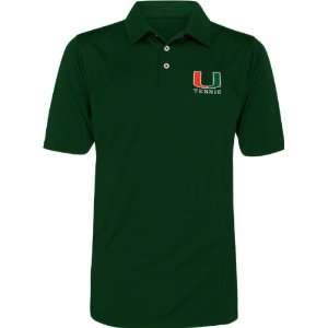  Miami Hurricanes Green Tennis Performance Polo Shirt 