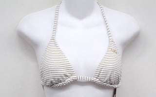 GUESS White Gold String Bikini Top Swimsuit M Cup B  