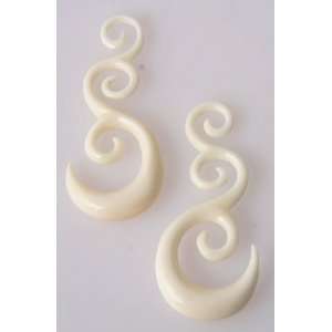    4g Bone Plug with Floral Spiral Design   5mm   Pair Jewelry