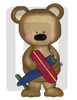 TEDDY BEAR & TOYS BABY BOY NURSERY WALL STICKERS DECALS  