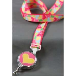  Boojee Beads Fun Hearts Ribbon Lanyard Badge Holder 