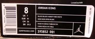 Pictures Of Nike Jordan Icons   Mens   Black/Black Varsity Red White
