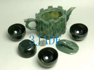 Hand Carved Natural Nephrite Jade Teasets / Tea Sets  