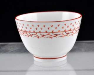 c1800 New Hall Tea Bowl & Saucer Handpainted Bone China Porcelain 
