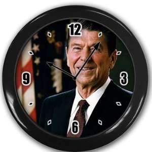  Ronald Reagan Wall Clock Black Great Unique Gift Idea