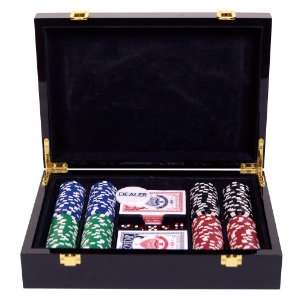 Gamepower 200 Poker Chips Set with Decorative Wood Storage Box:  