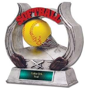   TEAL COLOR TEK PLATE 12 ULTIMATE RESIN TROPHY   SOFTBALL Sports