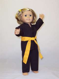 Pc Black Karate Outfit fits American Girl Dolls  