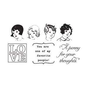   Cosmo Unmounted Rubber Stamp Penny For Your Thoughts; 3 Items/Order