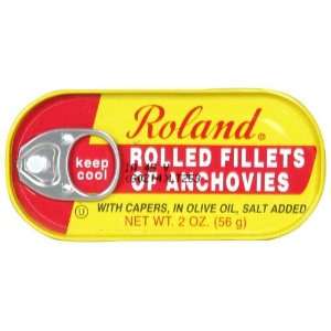 Roland, Anchovies Rolled, 2.00 OZ (Pack of 10):  Grocery 